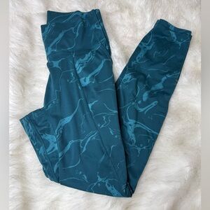 All in Motion Blue Leggings with Marbled Pattern